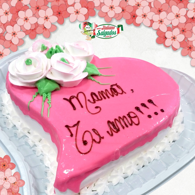 Torta Bolo Dia das Mães de Coração em Goiânia Presente Dica de Modelo para sua festa aniversário. Ligue ou faça seu pedido online. Italiano Salgados